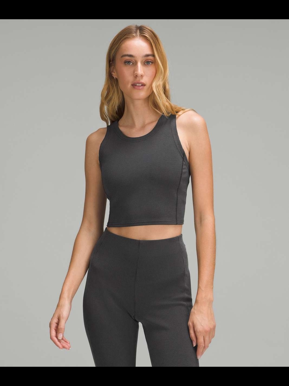 NWT Lululemon Ribbed Softstreme Cropped Tank Top Black sz 8